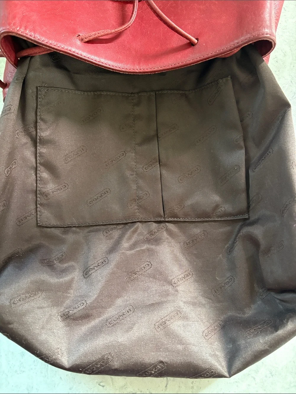 Y2K Coach Legacy West Hampton daypack backpack 9827 Red glove leather
